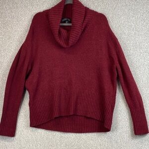 Rachel Zoe slouchy turtleneck sweater M oversized high low wine merino wool
